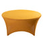 Stretch Spandex 5ft Round Tablecloth Gold - Durable Form-Fitting Table Cover for Events & Presentations