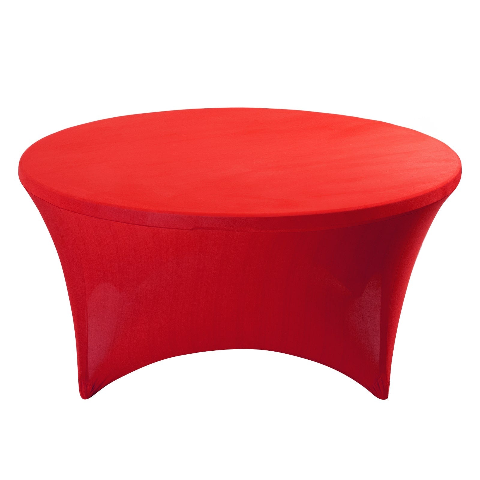Stretch Spandex 5ft Round Tablecloth Red - Durable Form - Fitting Table Cover - Linen Luxes