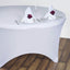 Stretch Spandex 5ft Round Tablecloth White - Durable Form - Fitting Table Cover for Events & Presentations - Linen Luxes