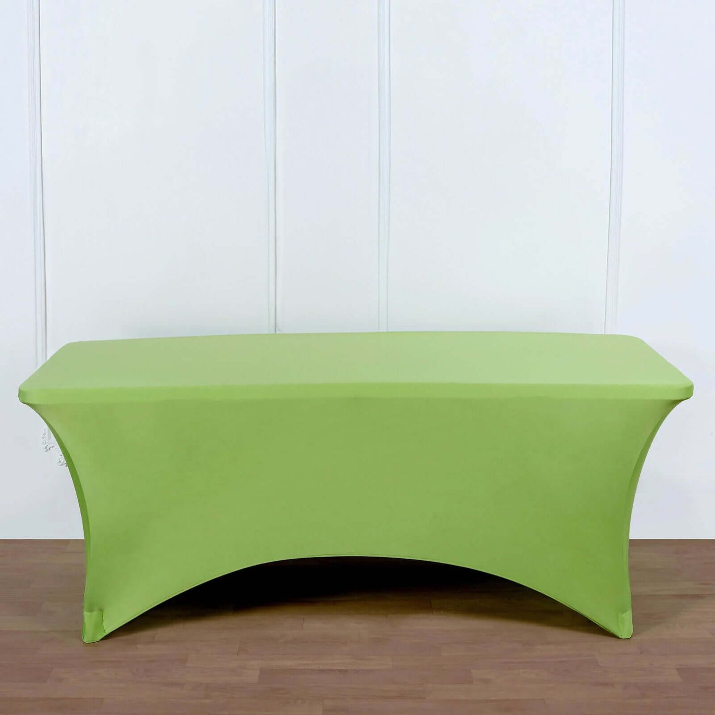 Stretch Spandex 6ft Rectangle Tablecloth Apple Green - Durable Form - Fitting Table Cover - Linen Luxes