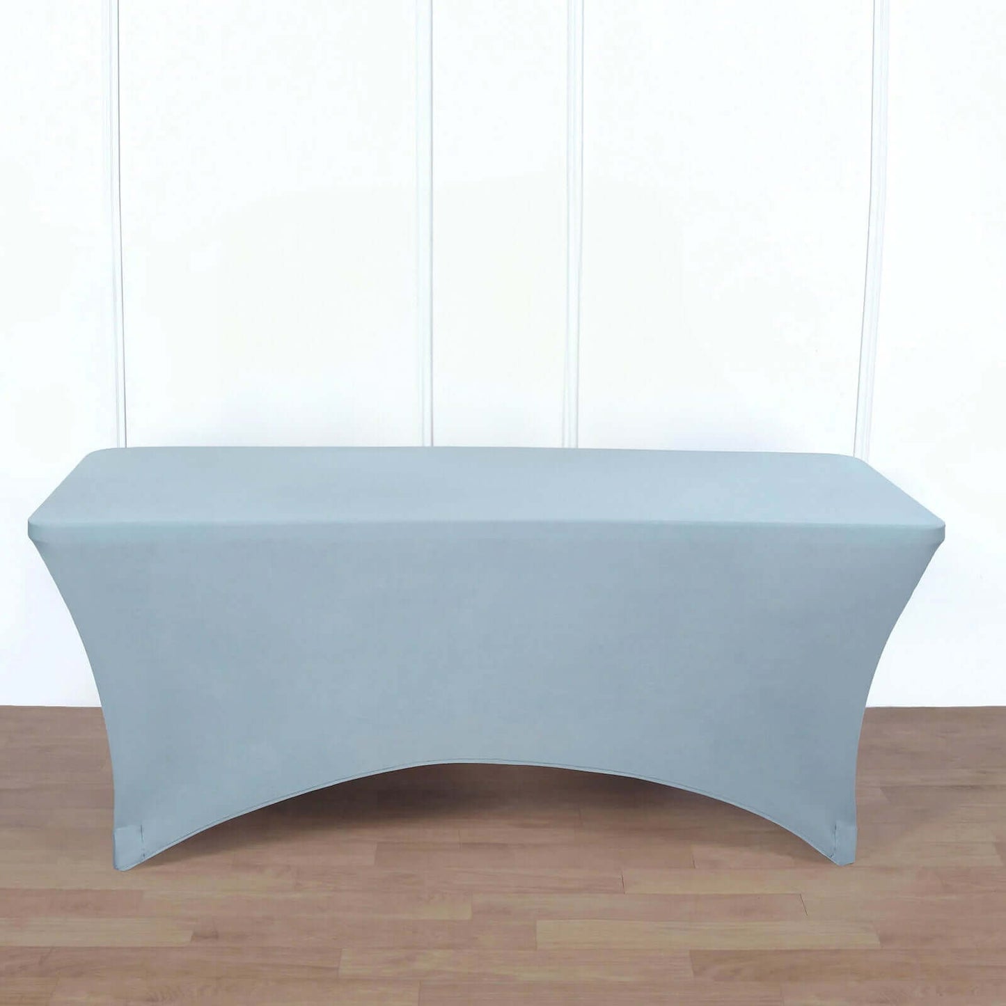 Stretch Spandex 6ft Rectangle Tablecloth Dusty Blue - Durable Form - Fitting Table Cover for Events & Presentations - Linen Luxes