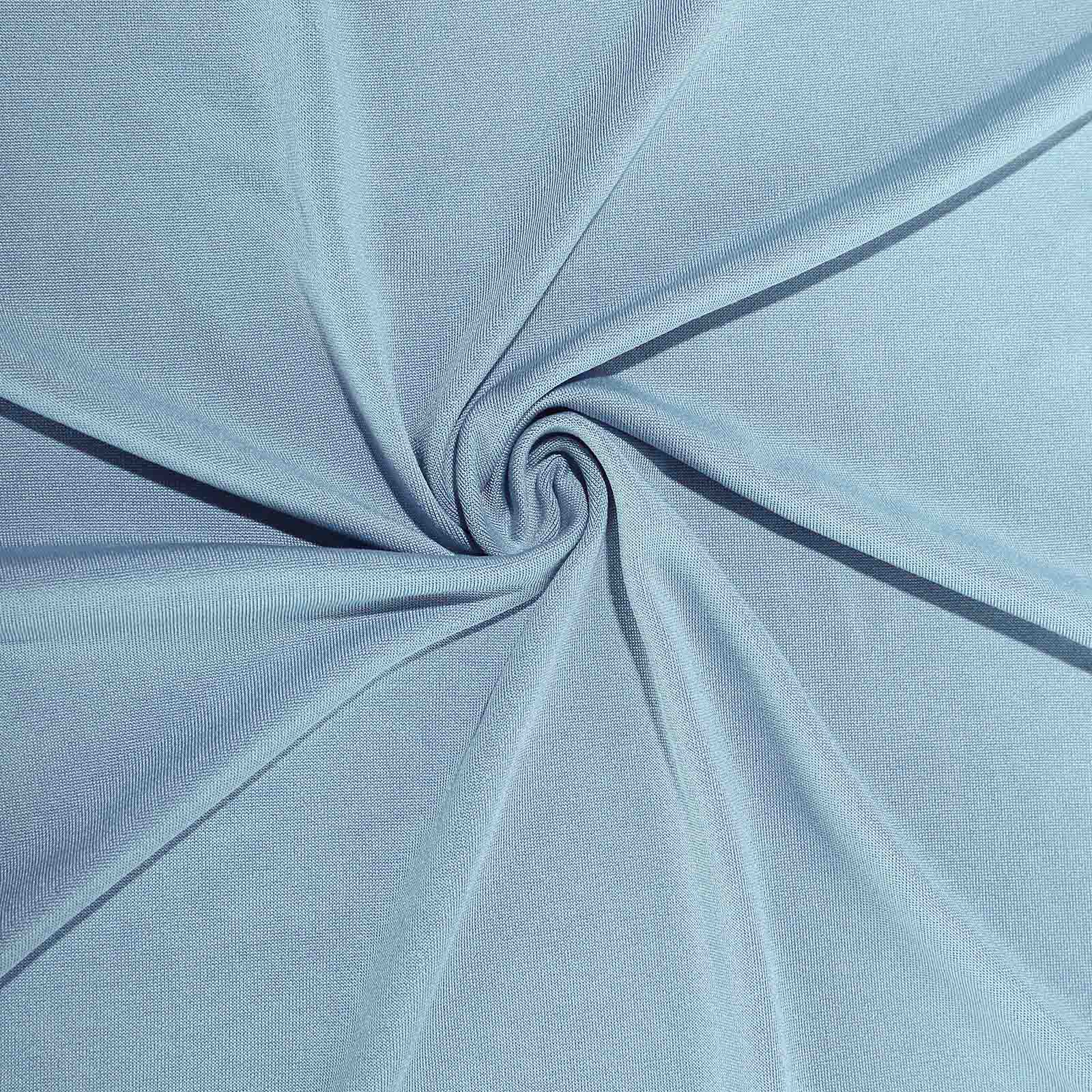 Stretch Spandex 6ft Rectangle Tablecloth Dusty Blue - Durable Form - Fitting Table Cover for Events & Presentations - Linen Luxes
