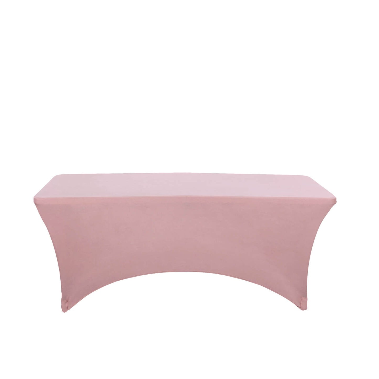 Stretch Spandex 6ft Rectangle Tablecloth Dusty Rose - Durable Form - Fitting Table Cover for Events & Presentations - Linen Luxes