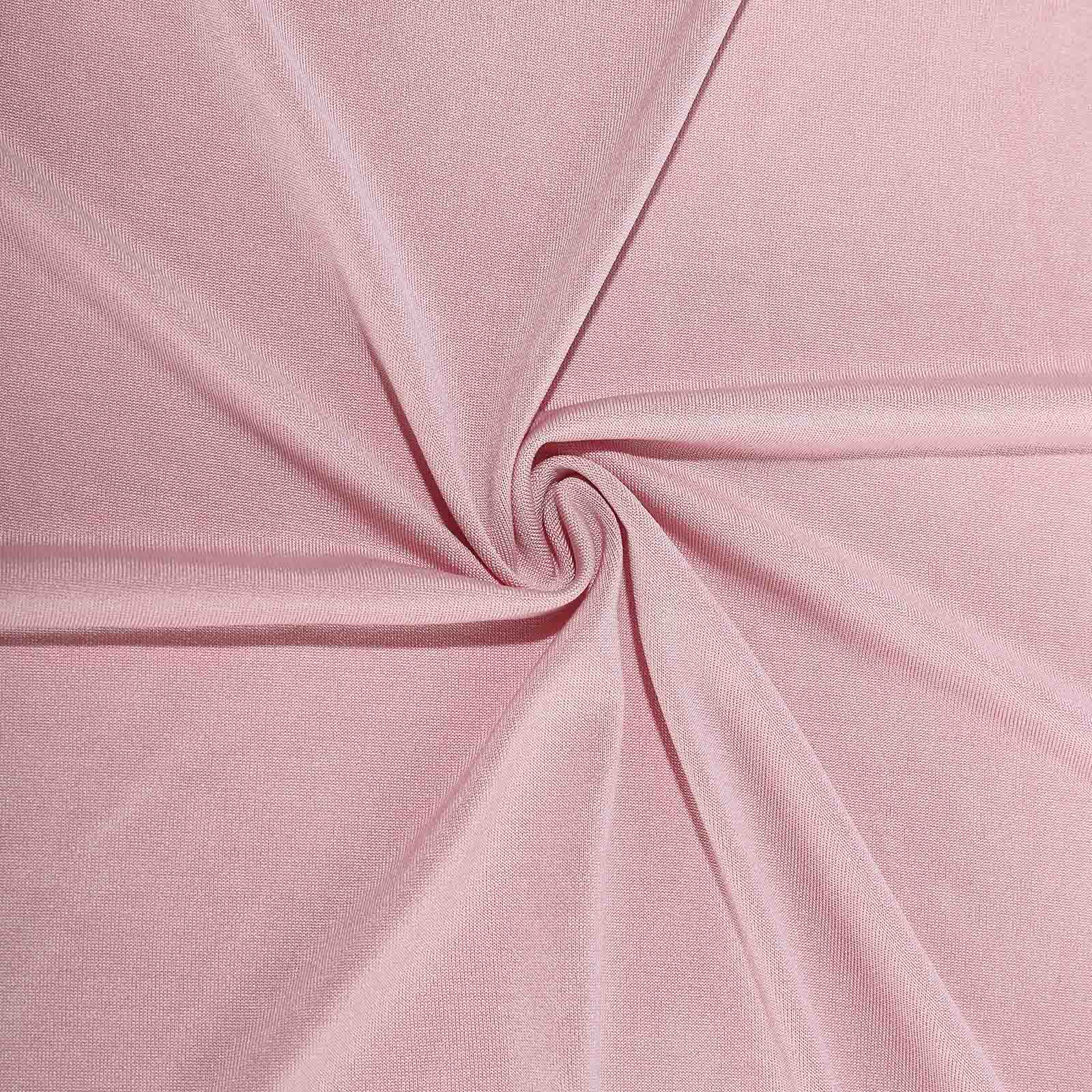 Stretch Spandex 6ft Rectangle Tablecloth Dusty Rose - Durable Form - Fitting Table Cover for Events & Presentations - Linen Luxes