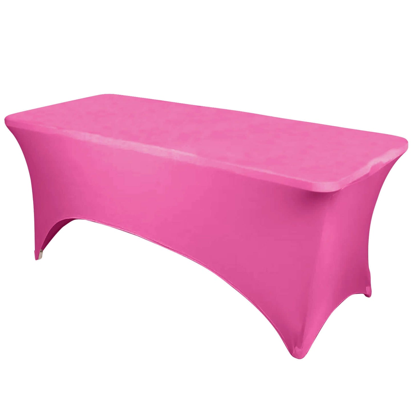 Stretch Spandex 6ft Rectangle Tablecloth Fuchsia - Durable Form - Fitting Table Cover - Linen Luxes