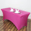 Stretch Spandex 6ft Rectangle Tablecloth Fuchsia - Durable Form - Fitting Table Cover - Linen Luxes