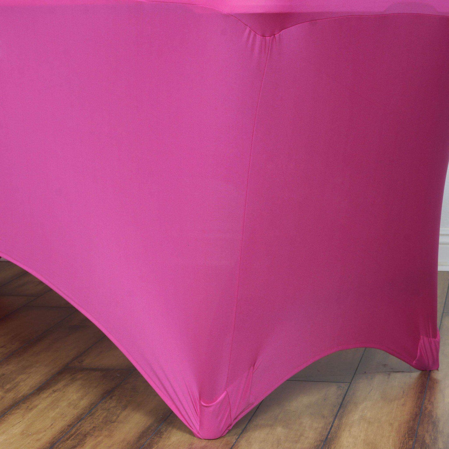 Stretch Spandex 6ft Rectangle Tablecloth Fuchsia - Durable Form - Fitting Table Cover - Linen Luxes