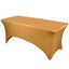 Stretch Spandex 6ft Rectangle Tablecloth Gold - Durable Form - Fitting Table Cover for Events & Presentations - Linen Luxes