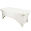 Stretch Spandex 6ft Rectangle Tablecloth Ivory - Durable Form - Fitting Table Cover - Linen Luxes