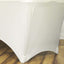 Stretch Spandex 6ft Rectangle Tablecloth Ivory - Durable Form - Fitting Table Cover - Linen Luxes