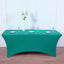Stretch Spandex 6ft Rectangle Tablecloth Peacock Teal - Durable Form - Fitting Table Cover - Linen Luxes