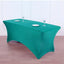 Stretch Spandex 6ft Rectangle Tablecloth Peacock Teal - Durable Form - Fitting Table Cover - Linen Luxes