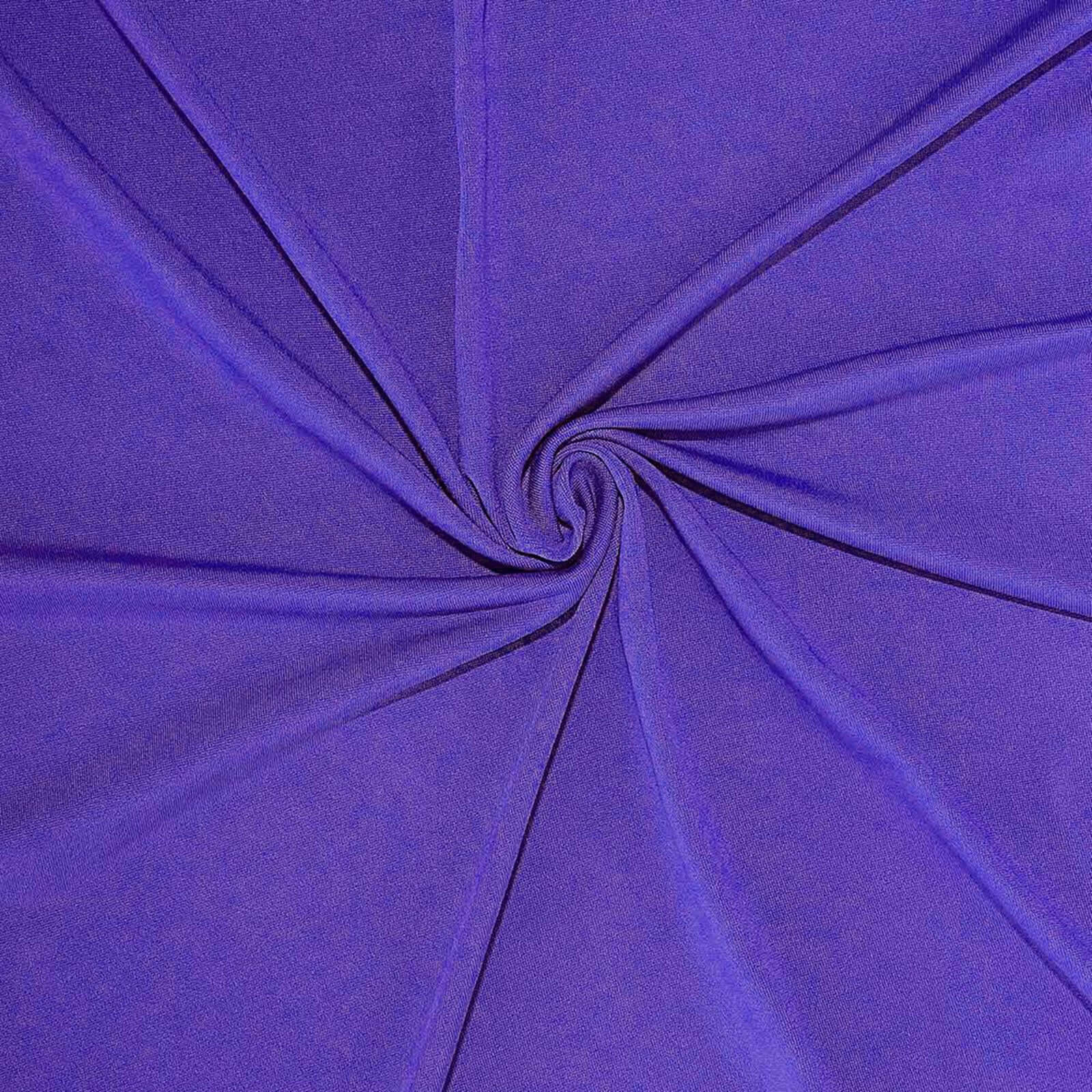 Stretch Spandex 6ft Rectangle Tablecloth Purple - Durable Form - Fitting Table Cover - Linen Luxes