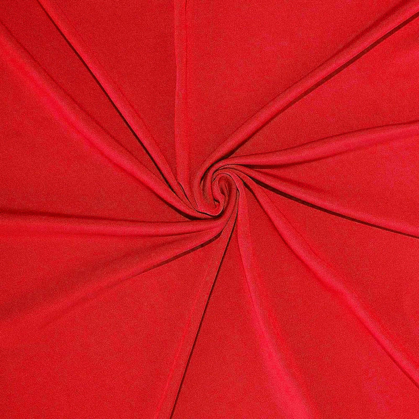 Stretch Spandex 6ft Rectangle Tablecloth Red - Durable Form - Fitting Table Cover - Linen Luxes