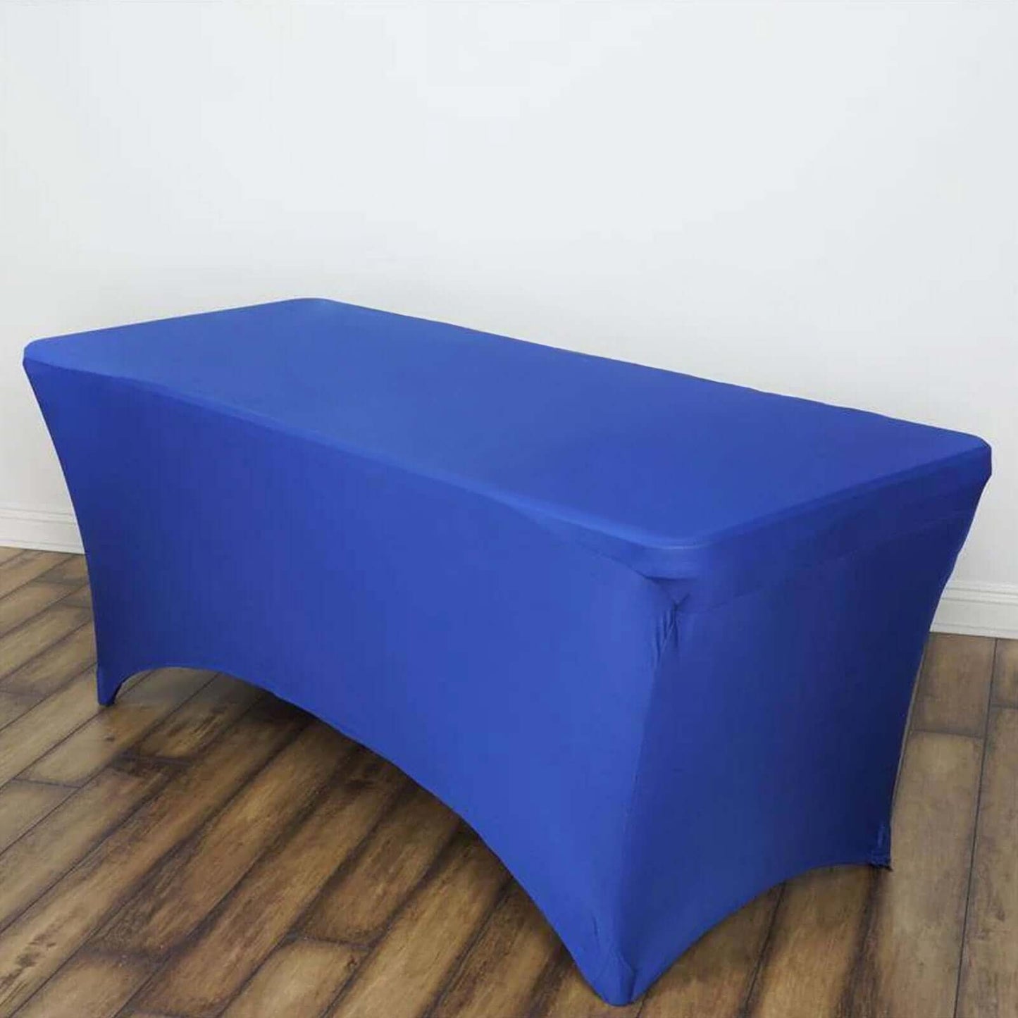 Stretch Spandex 6ft Rectangle Tablecloth Royal Blue - Durable Form - Fitting Table Cover - Linen Luxes
