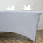Stretch Spandex 6ft Rectangle Tablecloth Silver - Durable Form - Fitting Table Cover - Linen Luxes