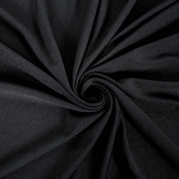 Stretch Spandex 96"x30" Rectangle Table Cover Black - Durable Form - Fitting Tablecloth - Linen Luxes
