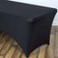 Stretch Spandex 96"x30" Rectangle Table Cover Black - Durable Form - Fitting Tablecloth - Linen Luxes