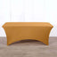 Stretch Spandex 96"x30" Rectangle Table Cover Gold - Durable Form - Fitting Tablecloth for Events & Presentations - Linen Luxes