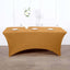 Stretch Spandex 96"x30" Rectangle Table Cover Gold - Durable Form - Fitting Tablecloth for Events & Presentations - Linen Luxes