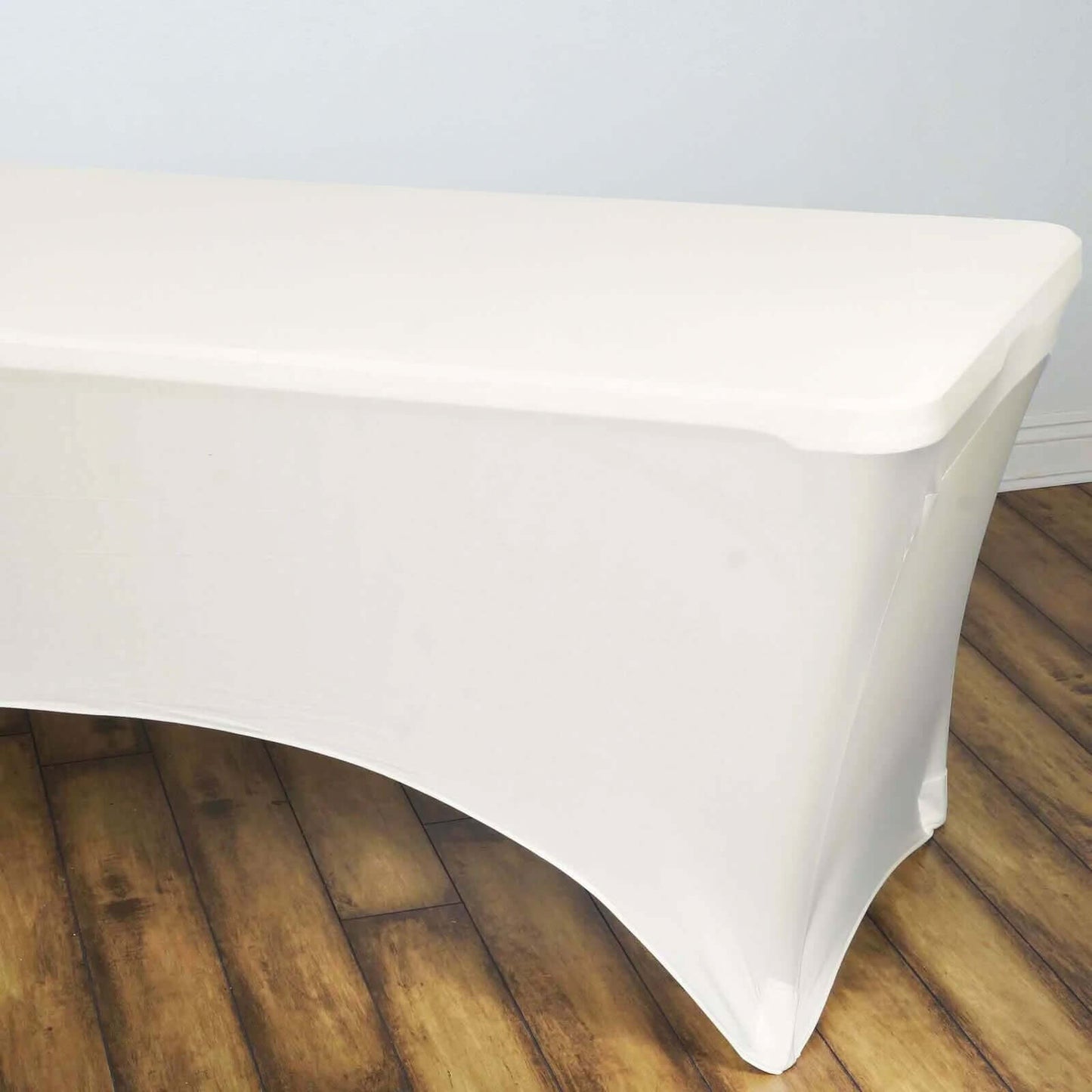Stretch Spandex 96"x30" Rectangle Table Cover Ivory - Durable Form - Fitting Tablecloth - Linen Luxes