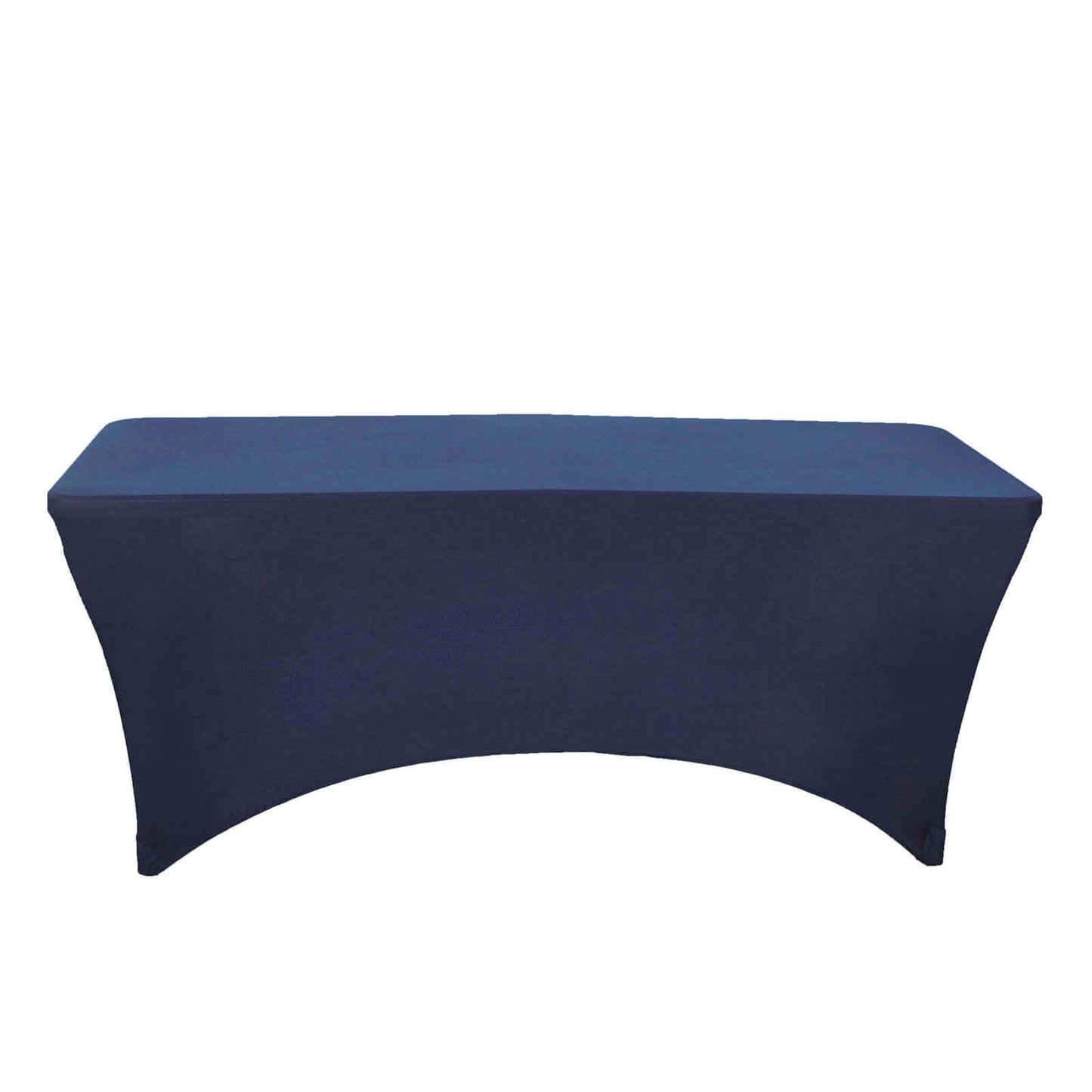Stretch Spandex 96"x30" Rectangle Table Cover Navy Blue - Durable Form - Fitting Tablecloth - Linen Luxes