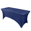 Stretch Spandex 96"x30" Rectangle Table Cover Navy Blue - Durable Form - Fitting Tablecloth - Linen Luxes