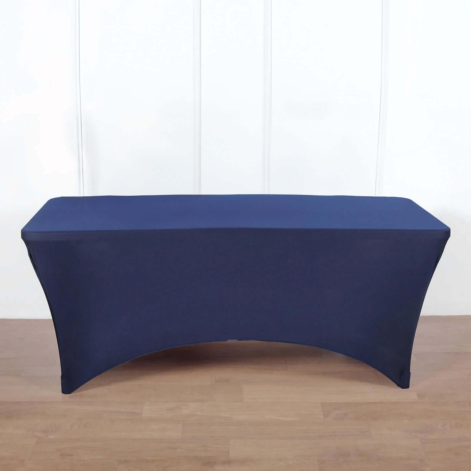 Stretch Spandex 96"x30" Rectangle Table Cover Navy Blue - Durable Form - Fitting Tablecloth - Linen Luxes