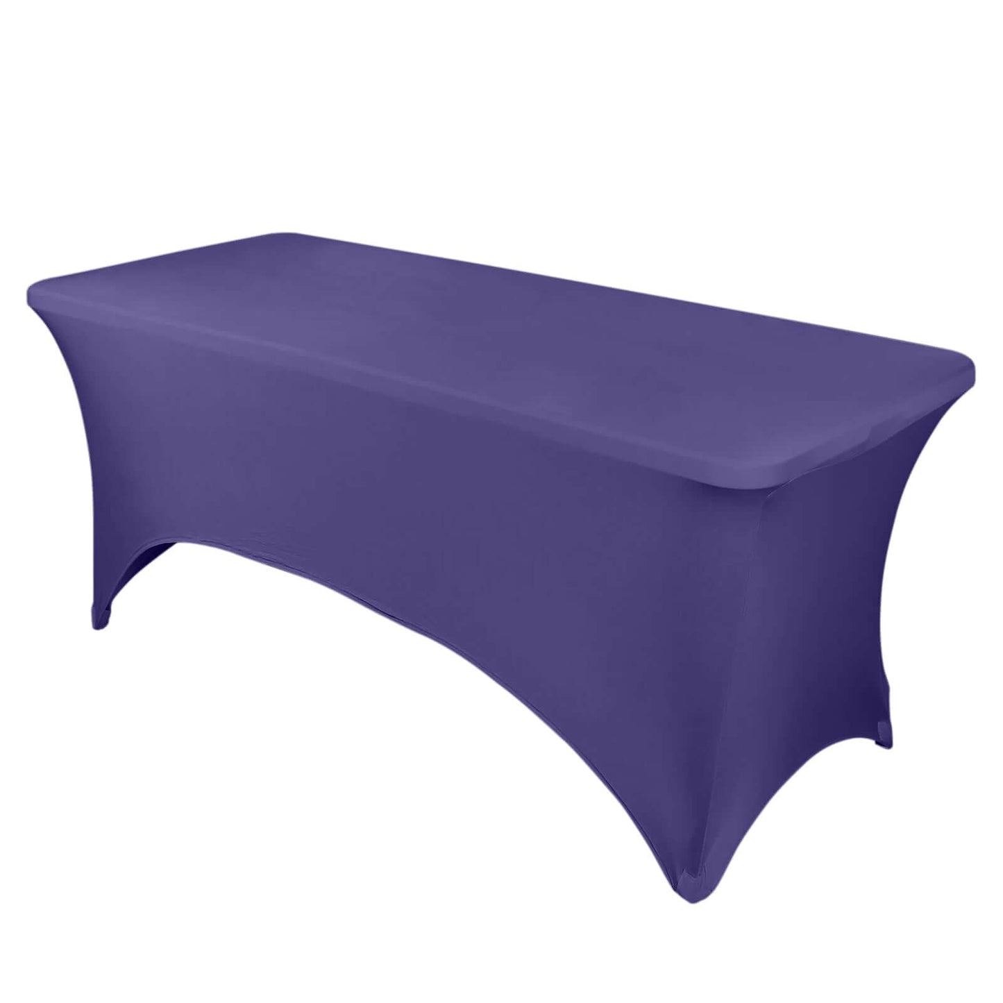 Stretch Spandex 96"x30" Rectangle Table Cover Purple - Durable Form - Fitting Tablecloth - Linen Luxes