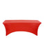 Stretch Spandex 96"x30" Rectangle Table Cover Red - Durable Form - Fitting Tablecloth - Linen Luxes