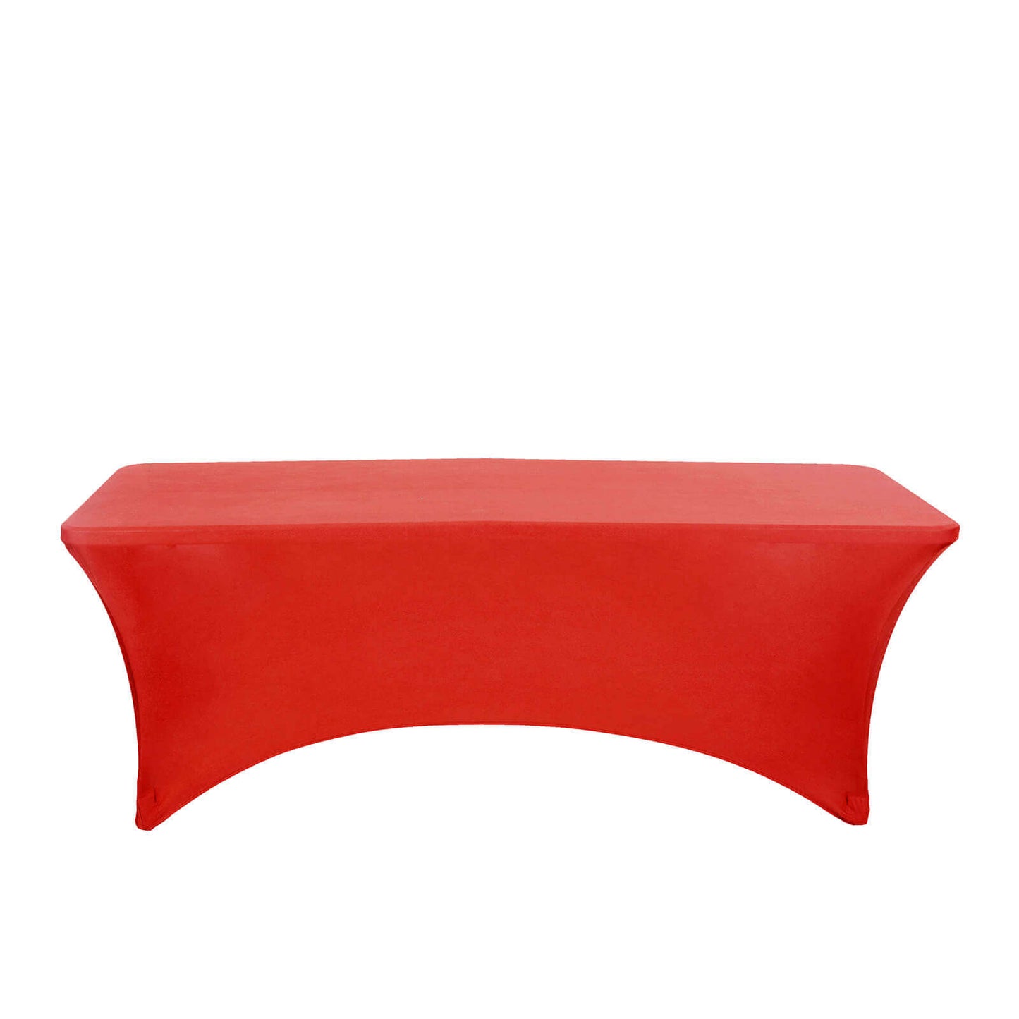 Stretch Spandex 96"x30" Rectangle Table Cover Red - Durable Form - Fitting Tablecloth - Linen Luxes