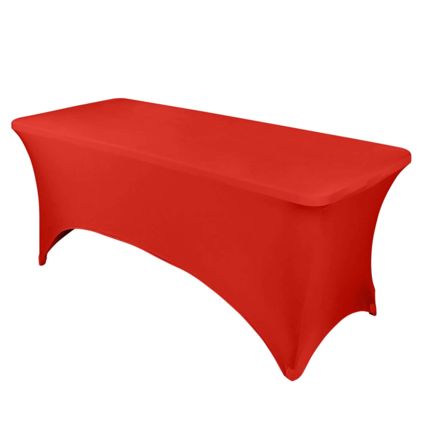 Stretch Spandex 96"x30" Rectangle Table Cover Red - Durable Form - Fitting Tablecloth - Linen Luxes