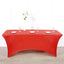 Stretch Spandex 96"x30" Rectangle Table Cover Red - Durable Form - Fitting Tablecloth - Linen Luxes