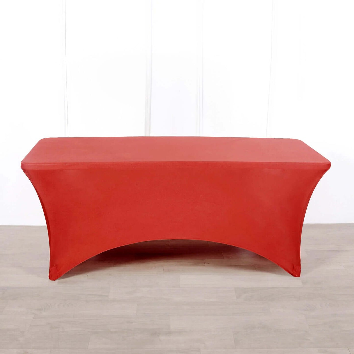 Stretch Spandex 96"x30" Rectangle Table Cover Red - Durable Form - Fitting Tablecloth - Linen Luxes