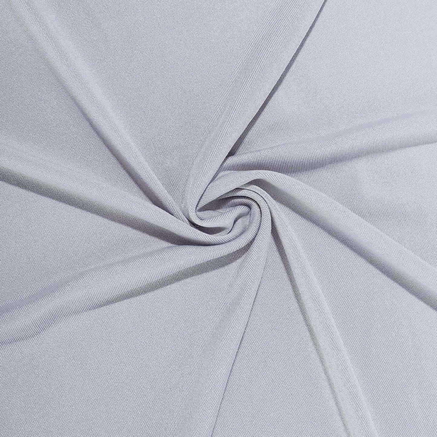 Stretch Spandex 96"x30" Rectangle Table Cover Silver - Durable Form - Fitting Tablecloth - Linen Luxes