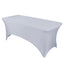 Stretch Spandex 96"x30" Rectangle Table Cover Silver - Durable Form - Fitting Tablecloth - Linen Luxes