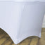 Stretch Spandex 96"x30" Rectangle Table Cover White - Durable Form - Fitting Tablecloth for Events & Presentations - Linen Luxes