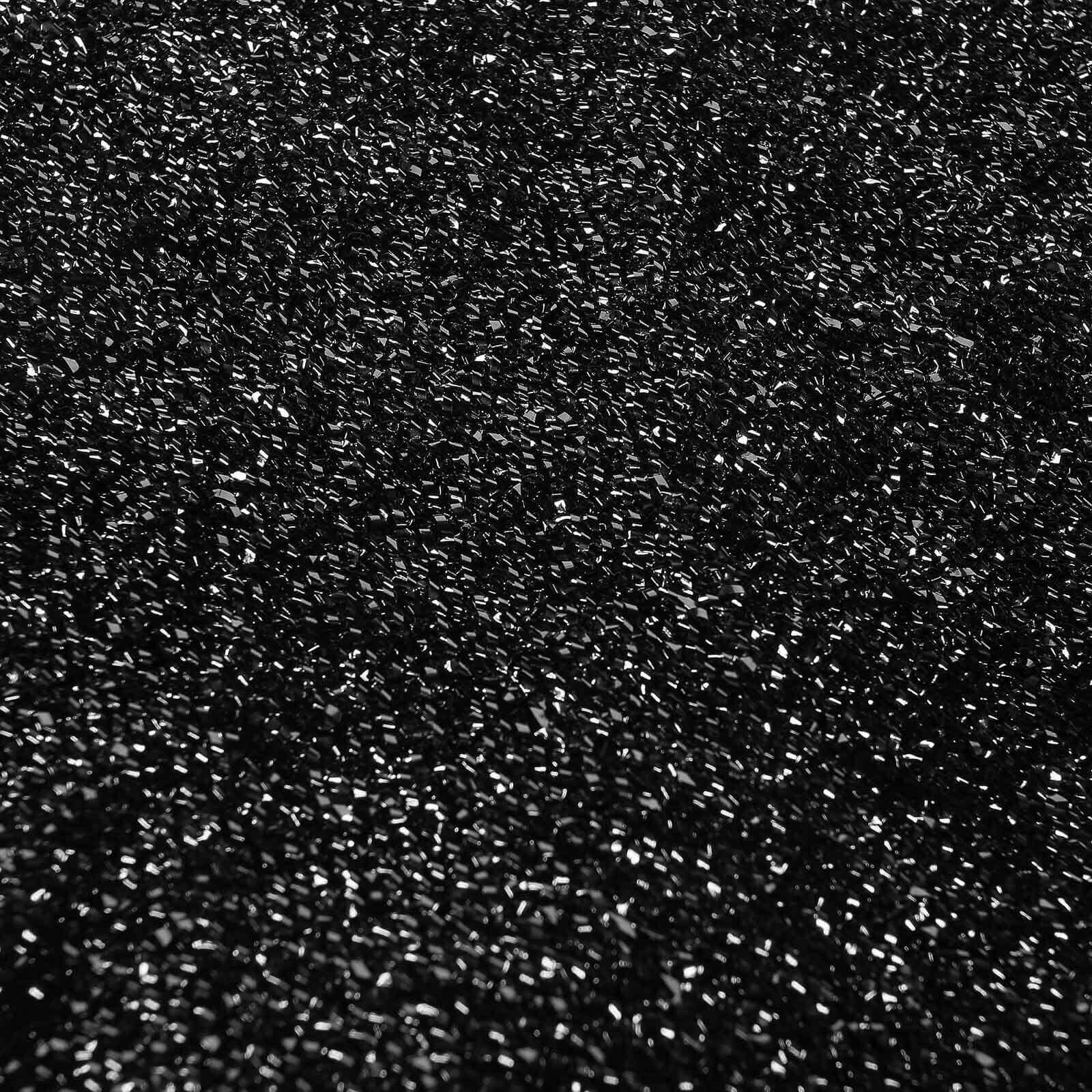 Stretch Spandex Chair Cover Black for Folding Chairs - Metallic Shimmer Tinsel Back Design Fitted Slipcover - Linen Luxes