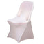Stretch Spandex Chair Cover Blush for Folding Chairs - Reusable & Wrinkle - Resistant 160GSM Fitted Slipcover - Linen Luxes