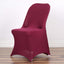 Stretch Spandex Chair Cover Burgundy for Folding Chairs - Reusable & Wrinkle - Resistant 160GSM Fitted Slipcover - Linen Luxes