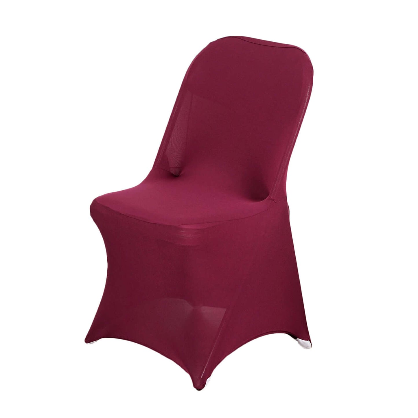 Stretch Spandex Chair Cover Burgundy for Folding Chairs - Reusable & Wrinkle - Resistant 160GSM Fitted Slipcover - Linen Luxes