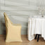 Stretch Spandex Chair Cover Champagne for Folding Chairs - Metallic Shimmer Tinsel Back Design Fitted Slipcover - Linen Luxes