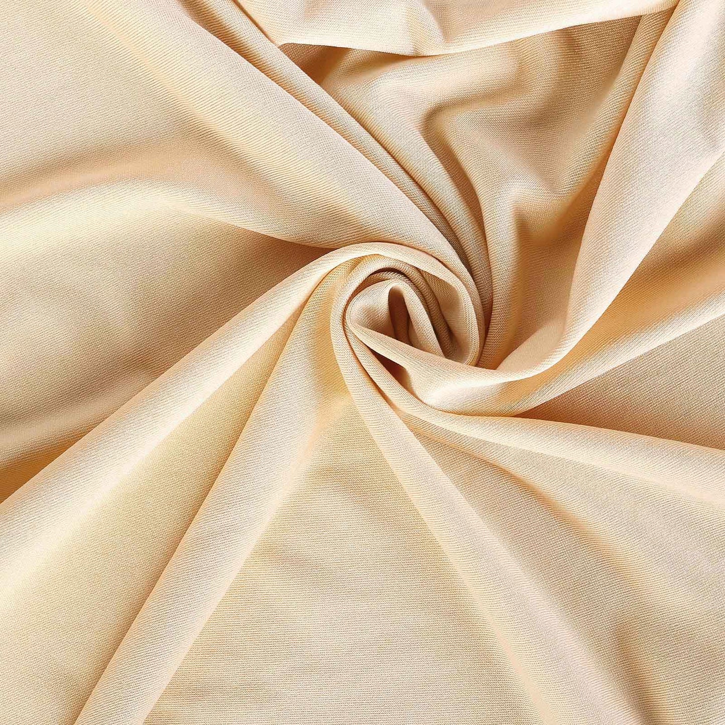 Stretch Spandex Chair Cover Champagne for Folding Chairs - Metallic Shimmer Tinsel Back Design Fitted Slipcover - Linen Luxes