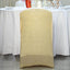 Stretch Spandex Chair Cover Champagne for Folding Chairs - Metallic Shimmer Tinsel Back Design Fitted Slipcover - Linen Luxes