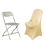 Stretch Spandex Chair Cover Champagne for Folding Chairs - Reusable & Wrinkle - Resistant 160GSM Fitted Slipcover - Linen Luxes