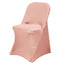 Stretch Spandex Chair Cover Dusty Rose for Folding Chairs - Reusable & Wrinkle - Resistant 160GSM Fitted Slipcover - Linen Luxes