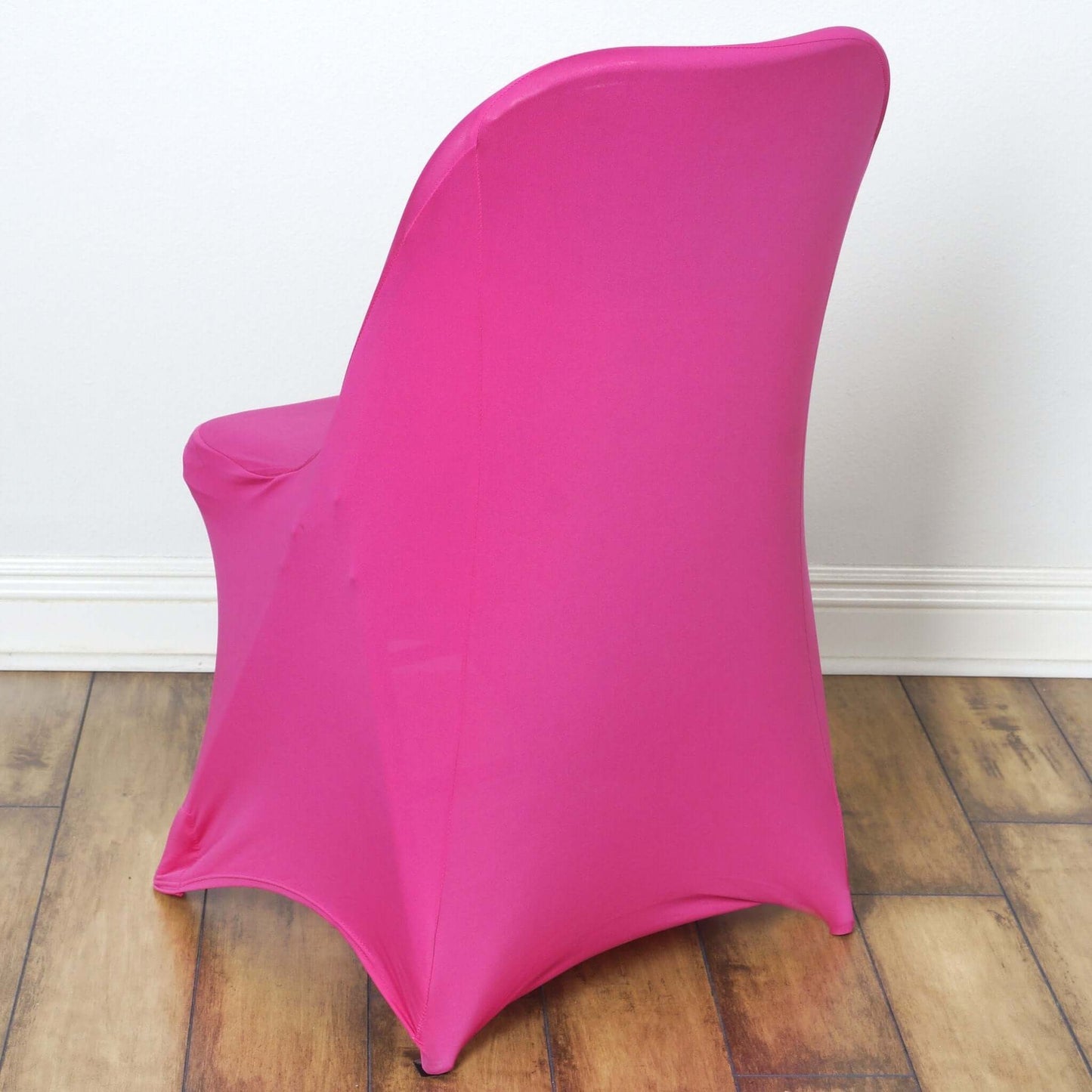Stretch Spandex Chair Cover Fuchsia for Folding Chairs - Reusable & Wrinkle - Resistant 160GSM Fitted Slipcover - Linen Luxes