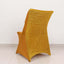 Stretch Spandex Chair Cover Gold for Folding Chairs - Luxurious Metallic Shimmer Tinsel Back Design Fitted Slipcover - Linen Luxes