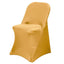 Stretch Spandex Chair Cover Gold for Folding Chairs - Reusable & Wrinkle - Resistant 160GSM Fitted Slipcover for a Polished Look - Linen Luxes
