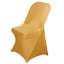 Stretch Spandex Chair Cover Gold for Folding Chairs - Reusable & Wrinkle - Resistant 160GSM Fitted Slipcover for a Polished Look - Linen Luxes